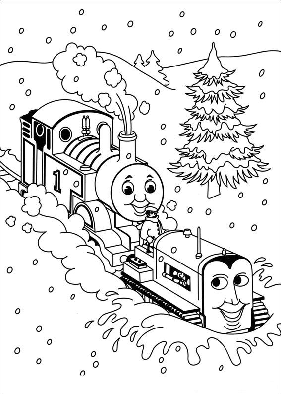 Plansa de colorat cu Trenuletul Thomas 8 55